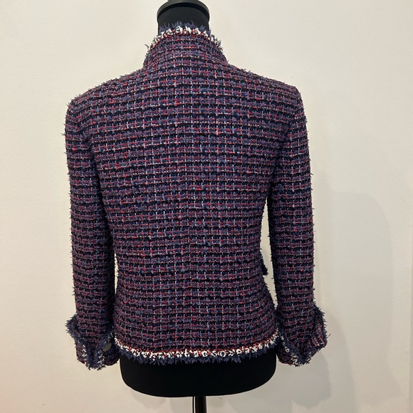 Chanel F/W 2013, Red, Ivory & Navy Tweed Blazer Size FR 34//US Small - Picture 4 of 11